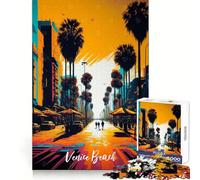 Venice Beach Adult Jigsaw Puzzles 1000 Pieces Brain Agility Easy Enjoyment Secure Join Fine Xmas Gift (38x52cm)