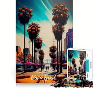 Venice Beach Adults 1000 Piece Jigsaw Puzzle Memory Fun Game Clean Cut Sturdy Components Unique Gift for Stress Relief (38x26cm)