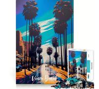 Venice Beach Adults Puzzles 1000 Piece Jigsaws Recall Skill Fun High Precision Die Cut Easy to Learn Family Enjoyment (50x75cm)