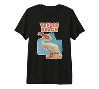 Venice-Beach California Holiday Pelican Graphic Surfing Premium T-Shirt