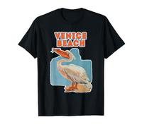 Venice-Beach California Holiday Pelican Graphic Surfing Value Graphic T-Shirt