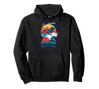 Venice Beach California Retro Surfing Ocean Waves Palm Trees Pullover Hoodie