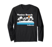 Venice Beach California Vintage 80s Tropical Vacation Sunset Long Sleeve T-Shirt