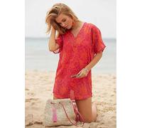 Venice Beach Floral Chiffon Beach Tunic Pink Floral
