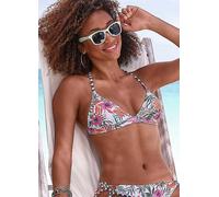 Venice Beach Floral Cross Strap Triangle Bikini Top White Floral