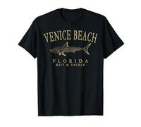 Venice Beach Florida Shark Vintage Tan Art Fishing T-Shirt