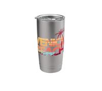 Venice Beach Florida Souvenir Colorful Sunset Retro Stainless Steel Insulated Tumbler