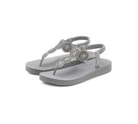 Venice Beach Glitter Flip Flops Light Grey