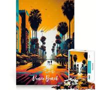 Venice Beach Jigsaw for Teenagers 1000 Pieces Memory Fun Game Smooth Burr Free Surface Birthday Gift Brain Teaser Toy (38x26cm)