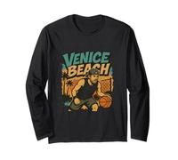 Venice Beach Streetball 90s Style Graffiti Basketball Graphi Long Sleeve T-Shirt