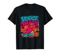 Venice Beach Streetball 90s Style Graffiti Basketball Graphi T-Shirt