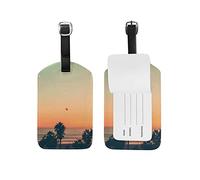 Venice Beach Sunset Luggage Tags for Girl Boy Kid Suitcase Travel Baggage Tag Leather 1 Piece