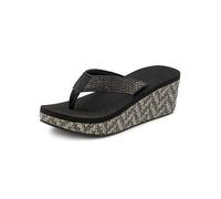 Venice Beach Wedge Flip Flops Black