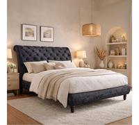 Venice Bed - Black Fabric - Sizes Available