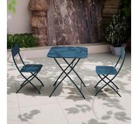 Venice Bistro Set - 2 Seater - 70cm - Square - Caribbean Blue Metal