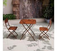 Venice Bistro Set - 2 Seater - 70cm - Square - Cayenne Orange Metal
