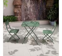 Venice Bistro Set - 2 Seater - 70cm - Square - Moss Green Metal