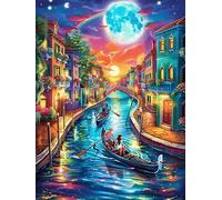 Venice Canal at Night 1000 Pc DIY Jigsaw Puzzle Fairy Tale Animal Plant Puzzles for Adults Teens Hard Challenging Team Building Stress Reducing Autumn High-grade Rigid Cardboard 1000 PCS