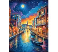 Venice Canal at Night 1000 Piece Complete Jigsaw Puzzle Set Accompany Fairy Tale Cute Teens Beginners Educational Challenge Puzzle Fans Group Play Anniversary Quality Material 1000 PCS