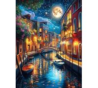 Venice Canal at Night 1000 Piece Jigsaw Puzzle for Adults Jigsaw Weekend Get Together Activity Whimsical Design for Friends Stress Buster 1000 PCS