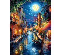 Venice Canal at Night 1000-piece Jigsaw Puzzle Set For Adults Teens 14+ Logic Skill Indoor Game Family Game Night Summer Thick Cardboard 1000 PCS