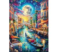 Venice Canal at Night 1000 Piece Premium Jigsaw Puzzle Adult Jigsaws Brain Training Hobby Home Decor Winter Gift Unique Shaped Eco Friendly Material 1000 PCS