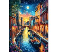 Venice Canal at Night 1000 Pieces Set Classic Jigsaw Puzzle Couple Puzzle Partners Mind Relaxation Wall Decor Easter New Year Creativity & Gift Giving 1000 PCS