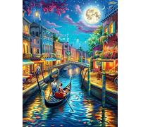 Venice Canal at Night Under The Stars 1000 Piece Count Premium Jigsaw Puzzle Wildlife Pet For Adults Teens 14+ Concentration Training Indoor Game Family Game Night 1000 PCS