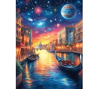 Venice Canal at Night Under The Stars 500 Piece Jigsaw Puzzle for Adults Wildlife Pet Jigsaw Home Studio Decor Stress Relief Challenge Perfect Holiday Present Relaxation Tool 500 PCS
