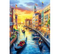 Venice Canal at Sunset 300 Piece Complete Jigsaw Puzzle Set Fairy Tale Animal Plant Teens Beginners Educational Challenge Puzzle Fans Group Play Anniversary Quality Material 300 PCS