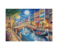 Venice Canal Bridge Rural Countryside Wild Nature Beautiful 300 Piece Jigsaw Puzzle for Adults Fun Challenging And Enjoyable for Home Or Family 300 PCS（40x28cm）