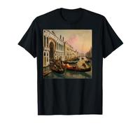 Venice Canal Gondola Historical Europe Sunset Scene T-Shirt