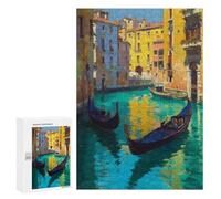 Venice Canal Gondolas Painting Puzzle 1000 Teile Schwer Puzzle Spielzeug Lernspiel Impossible Herausforderungsspielzeug Für Erwachsene Kinder 300 PCS