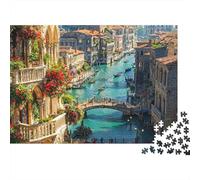 Venice Canal Jigsaw Puzzle for Adults 1000 Piece Jigsaw Puzzle Scenic Architecture Puzzle Game for Family Paper Relaxing Gift 70x50cm/1000pcs