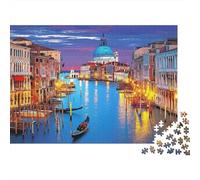 Venice Canal Night 1000 Pieces Jigsaw Puzzle Logic Skill Decompression Wall Decor Family Game Night Cardboard 52x38cm/1000pcs