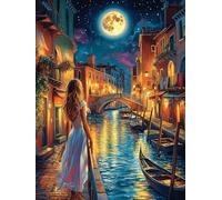 Venice Canal Night Landscape 300 Pcs Jigsaw Puzzles Mitos Cuento De Hadas Puzzles for Adults Teens Brain Game Fun Family Game Team Building Stress Reducing Autumn Thick Cardboard 300 PCS