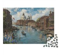 Venice Canal Scene_1 1000pc Jigsaw Puzzle Impossible Hard Secret Santa Gift For Home Activity Logic Skill Puzzle Sturdy Paper 52x38cm/1000pcs