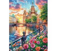 Venice Canal Sunset Landscape 500 Pc DIY Jigsaw Puzzle Animal Planta Puzzles for Adults Teens Hard Challenging Team Building Stress Reducing Autumn High-grade Rigid Cardboard 500 PCS