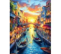 Venice Canal Sunset Landscape 500 Pcs Jigsaw Puzzles Mitos Fantástico Puzzles for Adults Teens Fun Family Game Team Building Stress Reducing Autumn Eco Friendly Cardboard 500 PCS