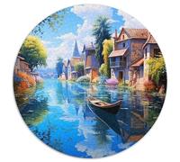 Venice Canal View 1000 Piece Jigsaw Puzzles Circular Puzzle For Adults And Kids Difficult Challenge Challenging & Educational Art 1000pcs (67.5x67.5cm)