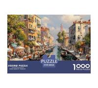 Venice Canal View 1000 Piece Jigsaw Puzzles for Adults And Kids Challenging Games Scenery Home Decoration Family Puzzle Game Birthday Gifts 38x26cm/1000pcs