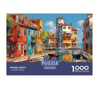 Venice Canal View 1000 Piece Jigsaw Puzzles for Adults Challenge High Difficulty Scenery Home Decoration Family Puzzle Game Birthday Gifts 70x50cm/1000pcs