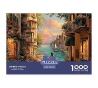 Venice Canal View 1000 Piece Jigsaw Puzzles for Adults Challenge High Difficulty Scenery Home Decoration Family Puzzle Game Birthday Gifts 70x50cm/1000pcs
