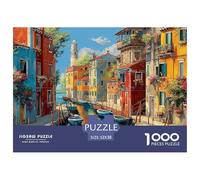 Venice Canal View 1000 Piece Jigsaw Puzzles for Adults Perfect for Relaxation Scenery Home Decors Premium Box Packaging 52x38cm/1000pcs