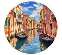 Venice Canal View 1000 Piece Jigsaw Puzzles Round Puzzle For Adults And Kids Family Game Difficult Challenge Challenging & Educational Art 1000pcs (67.5x67.5cm)