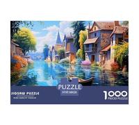 Venice Canal View 1000 Piece 。 Puzzles for Adults Teens City on The WaterSustainable Premium 100% Recycled Board 38x26cm/1000pcs