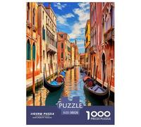 Venice Canal View Jigsaw Puzzles Puzzle for Adults Kids. 1000 Piece Impossible Challenge Toy Educational Games Home Decoration for Educational Games Gifts 38x26cm/1000pcs