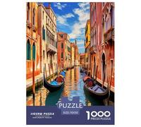 Venice Canal View Jigsaw Puzzles Puzzle for Adults Kids. 1000 Pieces Whimsical Challenge Toy Educational Game Home Decoration for Adults& Kids Age 14 Years Up 70x50cm/1000pcs