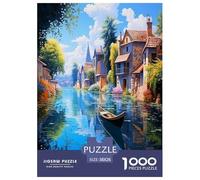 Venice Canal View Jigsaw Puzzles Puzzles for Adults Kids. 1000 Piece Great Gifts Challenge Toy Educational Game Home Decoration for Adults& Kids Age 14 Years Up 38x26cm/1000pcs