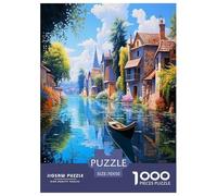 Venice Canal View Jigsaw Puzzles Puzzles for Adults Kids. 1000 Pieces Whimsical Challenge Toy Educational Game Home Decoration for Educational Games Gifts 70x50cm/1000pcs